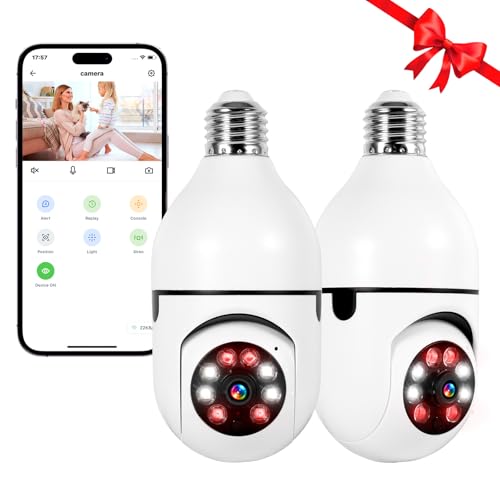 TOWODE 2K Light Bulb Security Camera (2 Packs)
