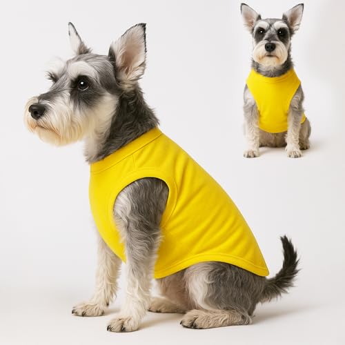 3 Stück Hunde-Shirts für Kleine Hunde Sommer Weiche Baumwolle T-Shirt,Hund Soft Tank Top Ärmellose Weste Hund T-Shirt für kleine mittelgroße Hundekatze Kleidung (Orange, Gelb, Hellblau (M)