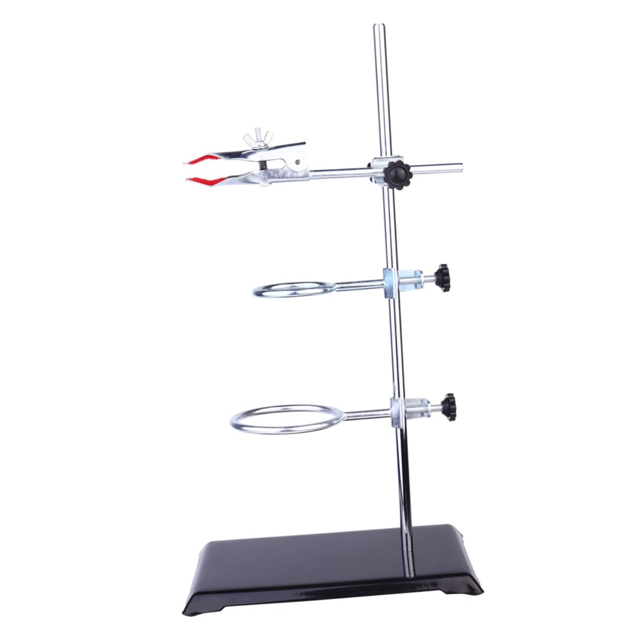 Supporto da Laboratorio in Metallo con Morsetto per Provette e Beuta Kit Completo per Attrezzature Chimiche Base Stabile e Morsetto Fermo per Esperimenti Scientifici
