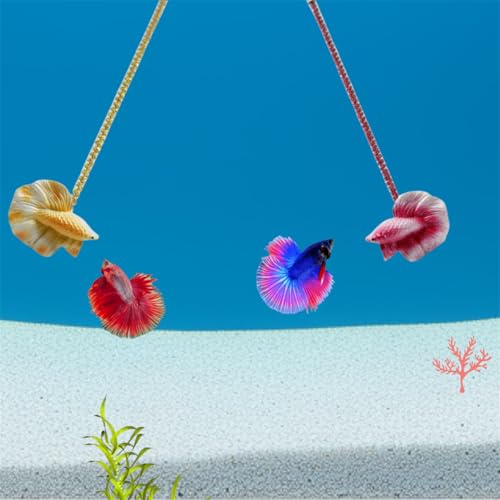 Image of 1 Pack Interactive Betta Fish Flare Stick Toy for Betta Tanks - Simulated Betta Training Teasing Toy for Betta Color Grow and Good Behavio (Red)