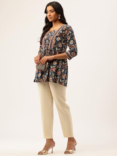 Image of Princess Cut Top for Women - 3 /4 Sleeves with Front Drawstrings (S-XXL)