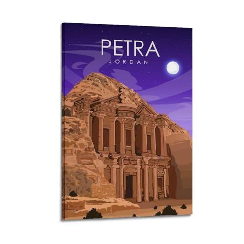 Poster Petra Jordan vintage impression toile déco chambre 30x45cm cadre