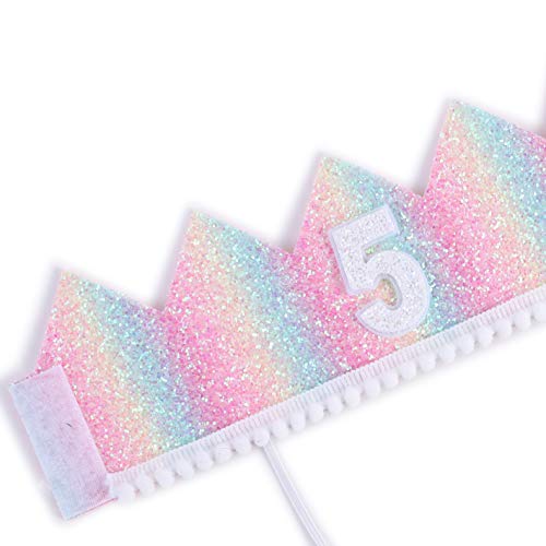 Baby 5Th Birthday Rainbow Hat - Soft Rainbow Birthday Crown Hat, Baby Birthday Photo Props, Mini Rainbow Crown Party Decorations. #TOP4