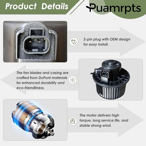 Image of Front AC Heater Blower Motor Compatible with Silverado 1500 03-06, Avalanche 07-11, Escalade EXT 03-06, Sierra 1500 03-07, Yukon 03-06 - Replace# 700191