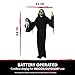 Haunted Hill Farm Life-Size Reaper Halloween Animatronic, Indoor or Outdoor Halloween Decoration with Flashing Colorful Eyes, Poseable and Battery Operated Halloween Props for Home or Haunted House