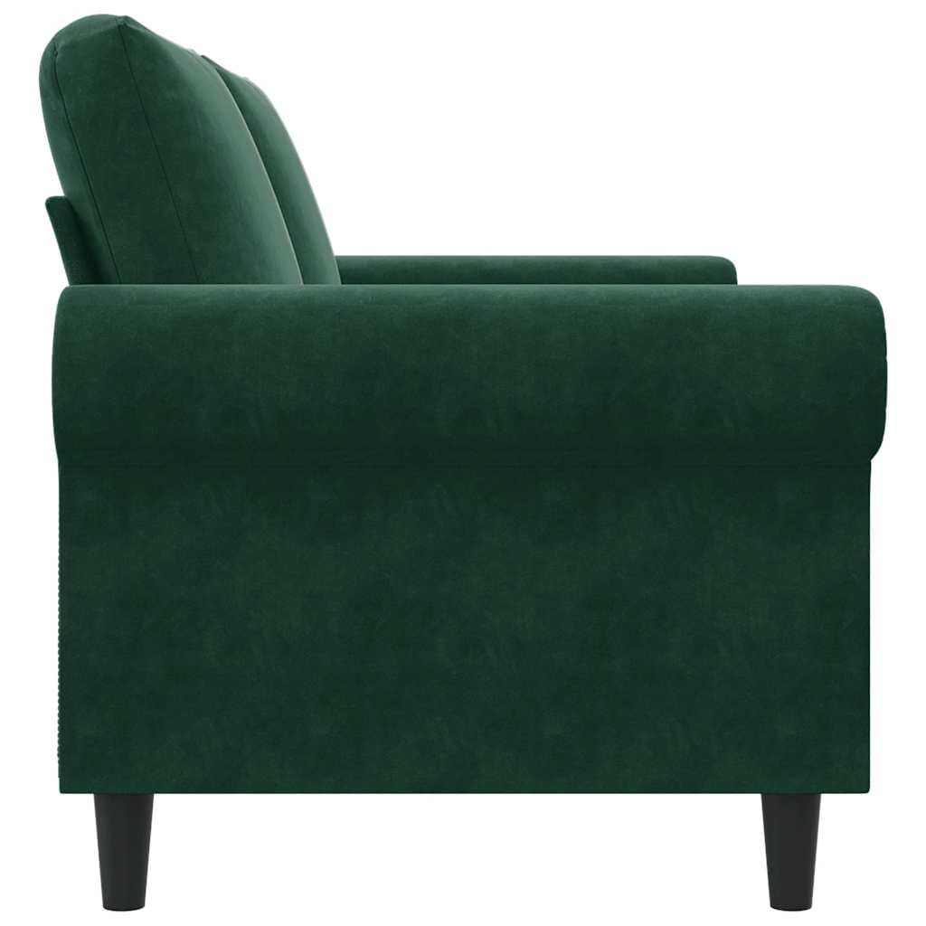 Générique Divano a 2 posti in velluto verde scuro 140 cm, divano moderno con struttura in metallo resistente, seduta comoda imbottita per soggiorno