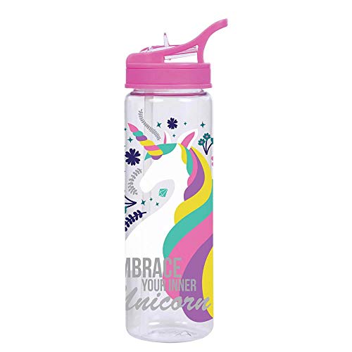 Garrafa Squeeze Plástica 670ml Unicórnio - Dermiwil