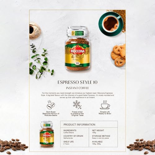 Image of Moccona Espresso Instant Coffee 100g | Imported Coffee | Premium Arabica & Robusta Blend | Freeze-Dried | Bold & Strong Flavor