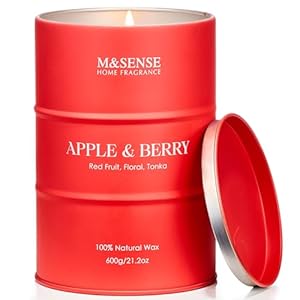 M&SENSE Apple Berry Large Candles for Home Scented, Soy Natural Wax Holiday Candle 21.2oz 120 Hour Slow Burning, Non Toxic Fruit & Floral Scented Candles Christmas Thanksgiving Gift for Women MSENSE Apple Berry Large Candles for Home Scented Soy Natural Wax Holiday Candle 212oz 120 Hour Slow Burning Non Toxic Fruit Floral Scented Candles Christmas Thanksgiving Gift for Women