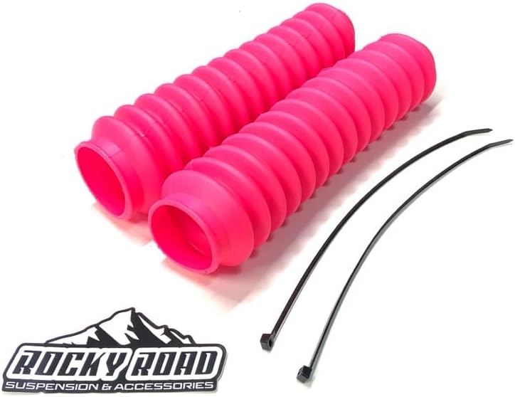Coifas protetoras para amortecedor Rocky Road Automotive 2" x 11" – Conjunto com 2 unidades na cor rosa
