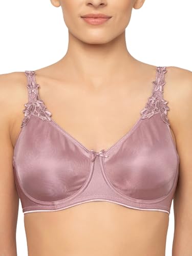 Image of Triumph International Minimizer Women Bra Wired Non Padded High Support Big Cup Lingerie Visual Bust Reduction Comfort Bra Floral Lace Full Coverage Shapewear Wide Straps & U-Back Support Pack of 1