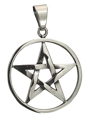 Kiss of Leather Grande pentacolo Ciondolo in Acciaio Inox