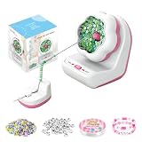 Vtizikl Volteador eléctrico de cuentas de arcilla para joyas y pulseras de bricolaje, fabricante automático de pulseras con aguja de cuentas y soporte de fijación, regalo para niñas pequeñas, color