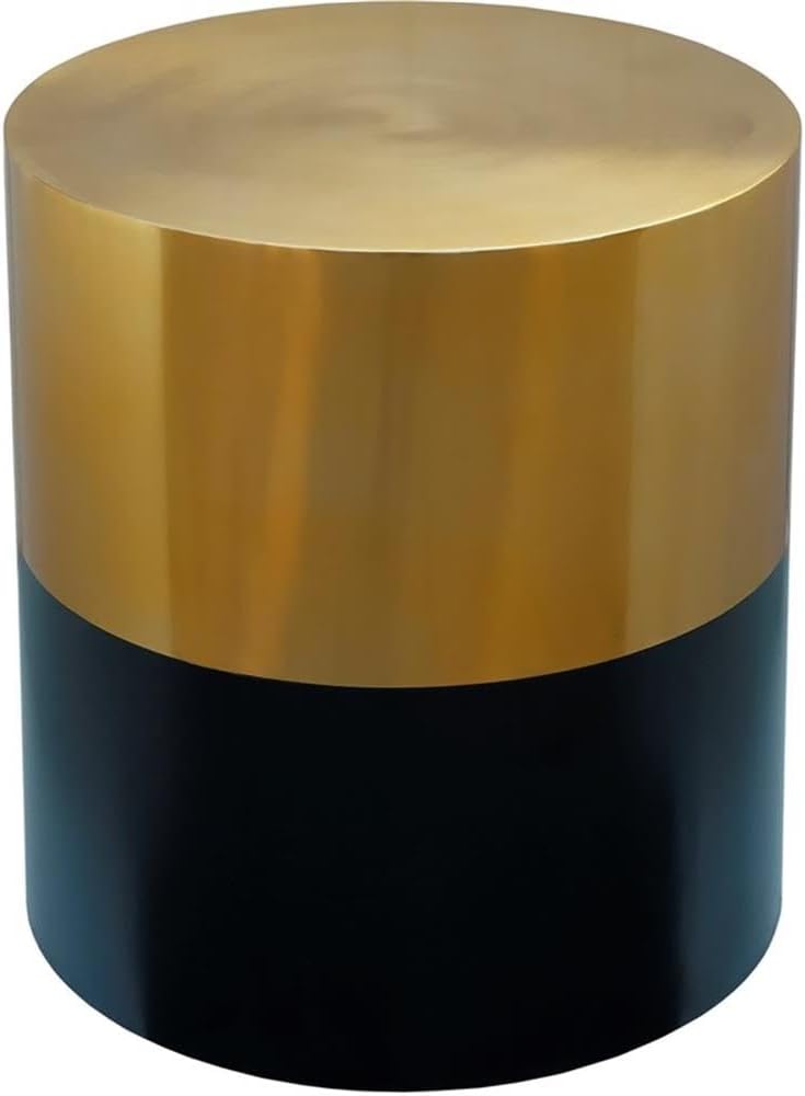Meridian Furniture 287-ET Sun Collection Brushed Gold Top End Table with Matte Black Base, 20" W x 20" D x 22" H