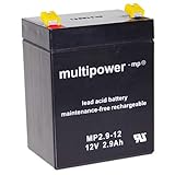 Neustes Produktionsdatum MultiPower Bleiakku MP2.9-12 12,0Volt 2,9Ah mit 4,8mm Steckanschlüssen