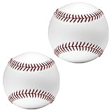 Bemonew Baseballbälle, Little League Baseballs für Training, mit handgenähten Nähten und Korkfüllkern, offizielle Größe zum Üben, 2 Stück