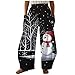 Briskorry Jogginghose Damen Weihnachten Pumphose Pluderhose Breit Bein Pants mit Taschen Elastischer Bund Lässig Sporthose Weihnachtshose