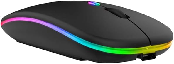Wireless Bluetooth Wireless Mouse, Silent, Thin, 7 Color LED Lamp, Wireless Mouse, 3 Levels of DPI Mode, 2.4 GHz, Optical, High Sensitivity, USB, High Precision, Compact, Energy Saving,