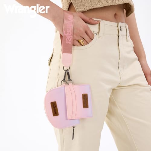 Image of Wrangler KeyChain Wallet Wristlet Wallets for Women Dual Pouch Wristlet with Zipper Womens Credit Card Holder Wallet