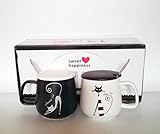 2 Tee-Kaffeetassen Atelier Harmony Teetassen Kaffeetassenset 4teilig Happy Cats mit Geschenkbox