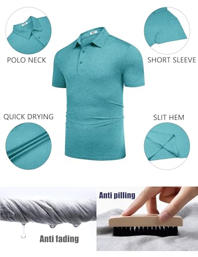Image of COOFANDY Men's Polo Shirt Golf Quick Dry Performance Short Sleeve Moisture Wicking Athletic Polo Collared Tennis T-Shirt