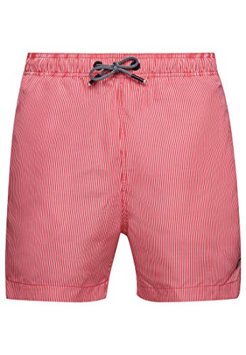 Superdry SD Studios Swim Short Boardshorts, Rouge Red Stripe, 2XL Herren