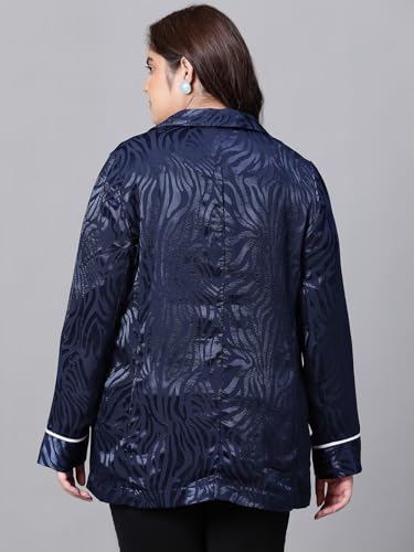 Image of oxolloxo Bright Open-Regular Collar Floral Print Plus Size Blazer Jacket