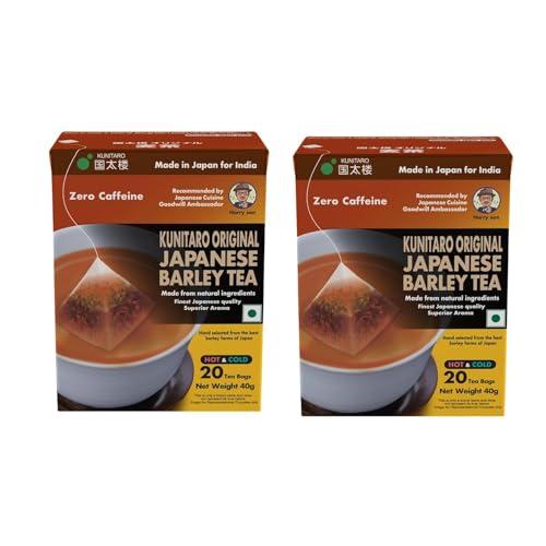 Kunitaro Original Japanese Barley Tea - Pack of 40 (20 x 2) - 80g |Made in Japan for India |Made with Natural Ingredients - Finest Japanese Quality
