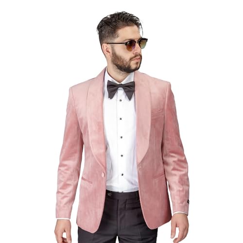 AZAR MAN Slim Fit 1 Button Velvet Shawl Dinner Jacket3