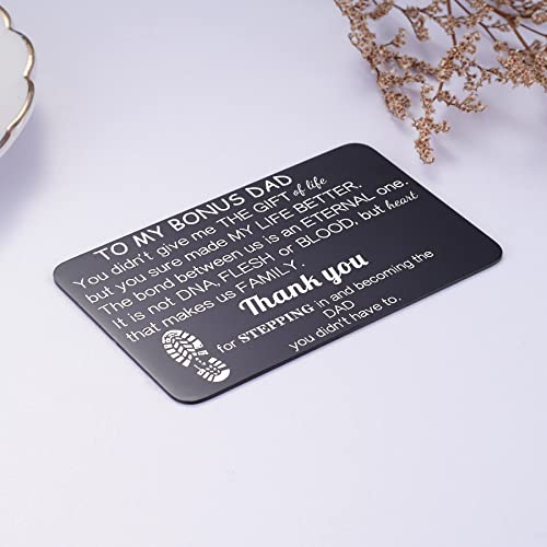 Ralukiia Step Dad Keychain Bonus Dad Wallet Card Birthday Christmas Fathers Day Extra Father Gift for Stepdad from Daughter3