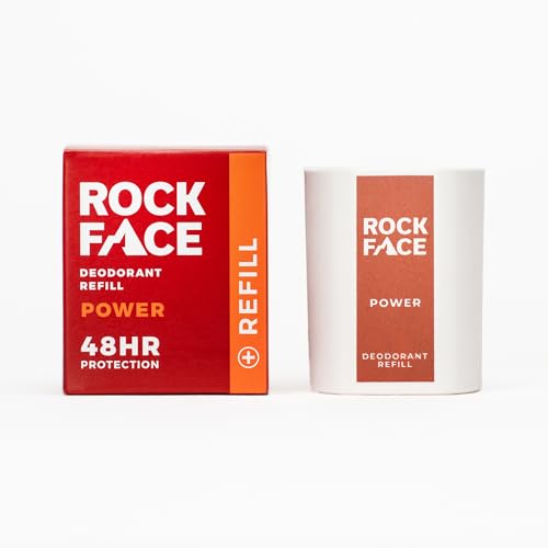 Rock Face Natural Deodorant Refill for Men - 48 Hour Protection, Aluminium Free - Power Spicy Oriental Scent