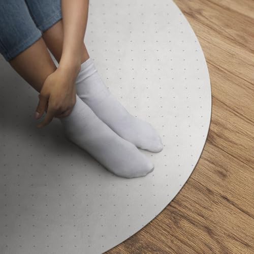Tapis Vinyle Durable et Élégant avec Finition Moderne Ronde 120 cm - 4
