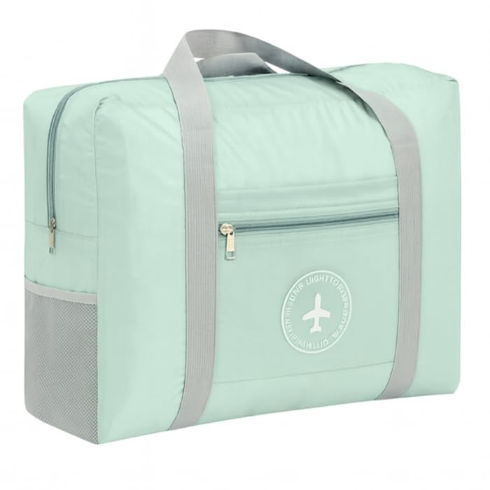 Theodore Shop Bolsa Sacola Dobrável Grande de Nylon - Ideal para Viagem, Academia, Escola ou Passeios – Dobrável e Compacta (Verde)