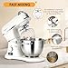 ZACME 8.4QT Commercial Stand Mixer 800W with NSF Certified and Aluminum Die Casting, Mixers Kitchen Electric Stand Mixer with Stainless Steel 8L Bowl, Dough Hook, Whisk and Beater, Porcelain