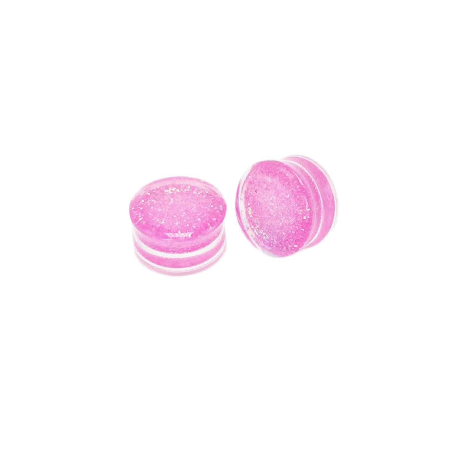 LLXYWJ Acryl-Messgeräte für Ohren, Verschiedene Größen, Plugs und Tunnel, rosafarbene Ohrdehnung, 2 ück Piercing-Ohrringe