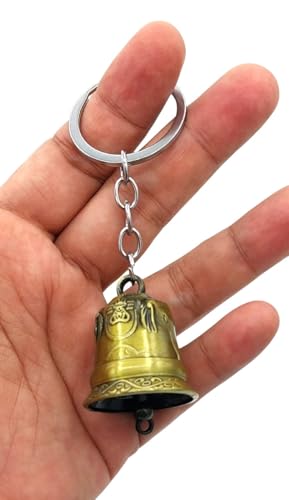 Image of Classic Antique Tibetan Temple Bell Shaped Keyring for Gift Gaurdian bell for Car Bike Bags Metal Key ring Key Chain Bag Charm Gift