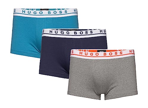 Boxer Hugo Boss 50381120 con ajuste anatómico de algodón elástico premium en azul y gris