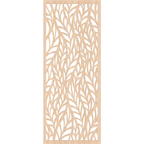 Image of Ortonville Decorative Pierced Fretwork Wood Wall Panels, 25 3 /8 inchW x 64 3 /8 inchH x 3 /8 inchT, Red Oak