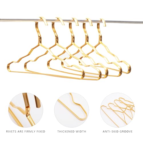 Weyang JINSE-YJ-20 Clothes Hangers Metal 20 Pack,Smooth Surface Shirt Dress Hanger,Durable Heavy Duty Coat Hangers,Gold Aluminum Suit Hangers,16.5 Inch Standard Hangers thumb #2