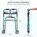 Health Line Massage Products 3 in 1 Stand-Assist Folding Walker with Trigger Release and 5