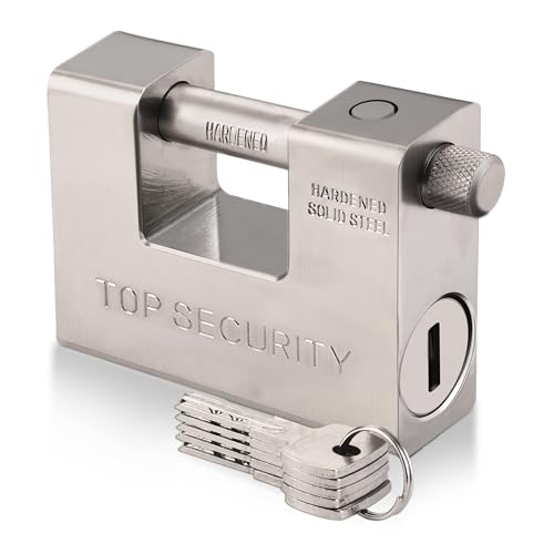 Cadenas Exterieur Ultra Robuste - Nestling® sécurité cadenas clé,Imperméable et anticorrosion,5 Clés,1.1KG,Convient aux conteneurs, entrepôts, motos, etc.(94mm)