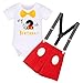 FYMNSI Conjunto de ropa para bebé 1/2 / 1 / 2 / 3 º cumpleaños para tarta de algodón + tirantes + pantalones cortos + 3 piezas, White - My 2nd Birthday, 2-3 Años
