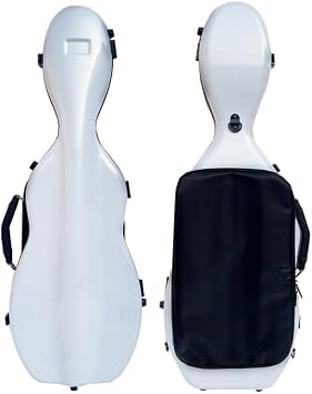 LANDTOM Carbon Fiber 4/4 Full Size Violin Case Violin Backpack With Double Shoulder Straps Pressure-Resistant And Wear-Resistant Air Transportable Violin Case With Music Score Bag White