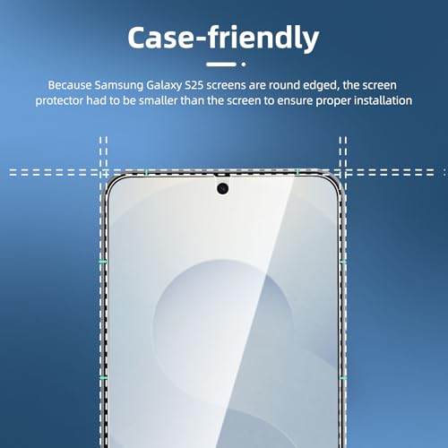 Image of NEW'C 3 Pack Designed for Samsung Galaxy S25 Screen Protector Tempered Glass, Bubble Free, Ultra Resistant | Tempered Glass, Bubble Free, Ultra Resistant