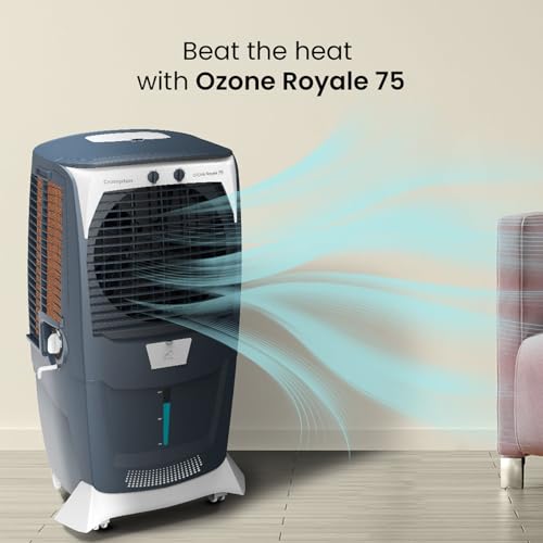 Crompton Ozone Royale 75 Litres Desert Air Cooler for home | Large & Easy Clean Ice Chamber | High Density Honeycomb Pads | Everlast Pump | Humidity Control | Auto Fill & Drain Function view 2