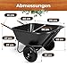SPRINGOS Schubkarre 300 Liter Zweirad-Schubkarre Gartenschubkarre
