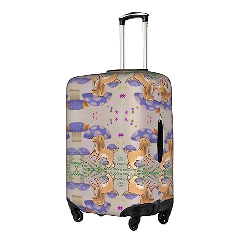 Cartoon mushroom with dog Suitcase Cover Small with Invisible Zipper, for Business and Travel, Without Suitcase2