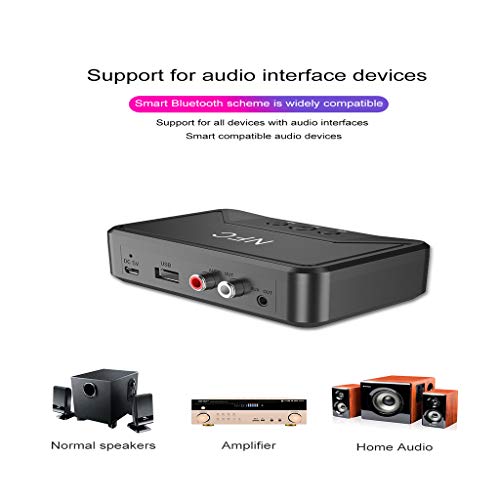 MERIGLARE Adaptador Receptor de Música de áudio Estéreo BT200 Preto NFC Bluetooth5.0