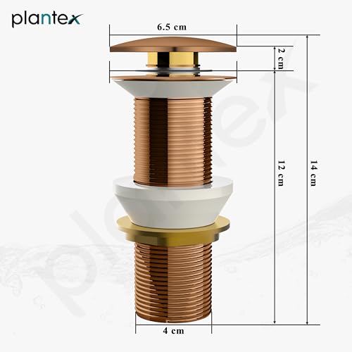 Image of Plantex Pure Brass Waste Coupling for Wash Basin /5 inch Coupling Out let System Full Thread Sink Waste Coupling (Rose Gold - Pack of 1)