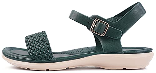 Intini Womens Sandals For Dressy Summer Strappy Braided Memory Foam Outdoor Sandals For Women Green 41 Eu #TOP1